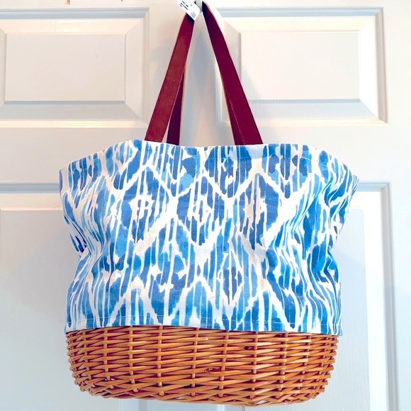 Picnic Time Handbags - Blue and Brown Tote Bag